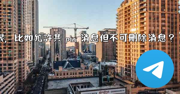 如何設置電報管理員權限，比如允許其 pin 消息但不可刪除消息？