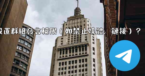 <b>電報如何設置群組發言權限（如禁止媒體、鏈接）？</b>