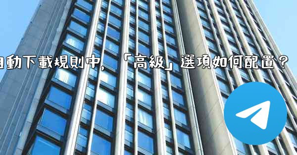 電報媒體自動下載規則中，「高級」選項如何配置？