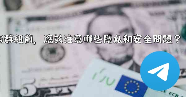 加入一個陌生電報群組前，應該注意哪些隱私和安全問題？