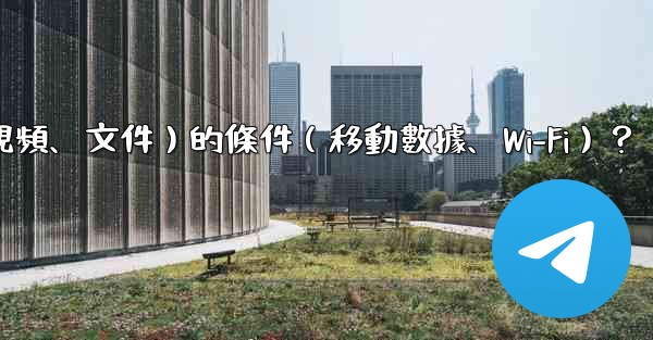 如何設置電報自動下載媒體文件（照片、視頻、文件）的條件（移動數據、Wi-Fi）？