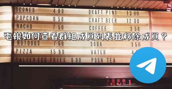 電報如何查看群組成員列表並移除成員？