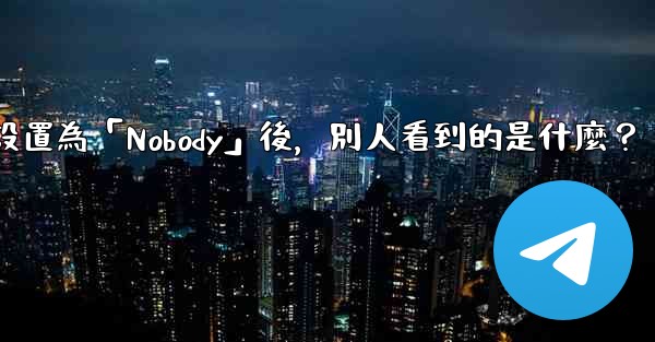 <b>Telegram設置為「Nobody」後，別人看到的是什麼？</b>